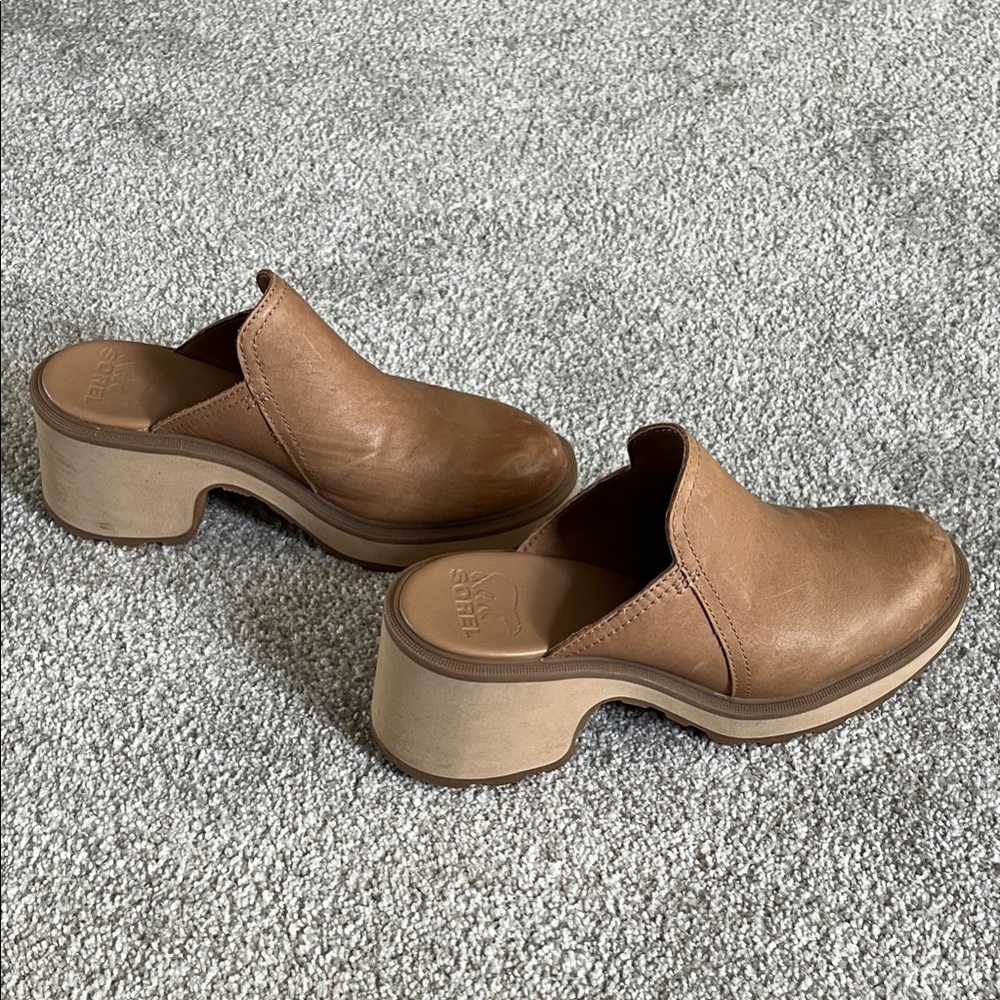 Sorel Brown Leather Mules